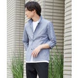 ライトブルー(50) | スタンドカラージャケット / リネンワッシャー七分袖 | MK MICHEL KLEIN homme