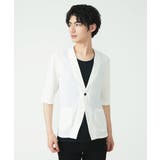 ホワイト(90) | ノーカラーカーデ / アイスクールバックサテン | MK MICHEL KLEIN homme