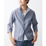 ライトブルー | 【大きいサイズあり】スタンドカラーシャツ/リネンワッシャー | MK MICHEL KLEIN homme