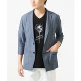 ブルー | 【洗える・サッカー】七分袖ジャーディガン | MK MICHEL KLEIN homme