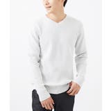 ライトグレー | 【洗濯機で洗える/全5色展開】Vネックニット/バイヤスへリンボン | MK MICHEL KLEIN homme