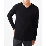 ブラック | 【洗濯機で洗える/全5色展開】Vネックニット/バイヤスへリンボン | MK MICHEL KLEIN homme