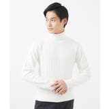 【洗濯機で洗える/大きいサイズあり】タートルニット/ステアストライプ | MK MICHEL KLEIN homme | 詳細画像16 