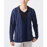 【大きいサイズあり】ストライプカーディガン/キュウネンコットン | MK MICHEL KLEIN homme | 詳細画像1 