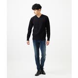 【Vネック/洗濯機で洗える】ランダムタック ストライプニット | MK MICHEL KLEIN homme | 詳細画像7