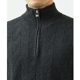 【洗える/リサイクル糸使用】ハーフジップニット / ミックスヘリンボン | MK MICHEL KLEIN homme | 詳細画像10 