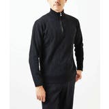 ブラック | 【洗える/リサイクル糸使用】ハーフジップニット / ミックスヘリンボン | MK MICHEL KLEIN homme