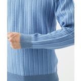 【クルーネック/洗濯機で洗える】ランダムタックストライプクルーネックニット | MK MICHEL KLEIN homme | 詳細画像5