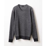 ダークグレー(93) | Vネックニット / ツイルへリンボン | MK MICHEL KLEIN homme