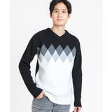 ブラック(94) | ダイヤグラデーションニット | MK MICHEL KLEIN homme
