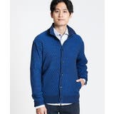 ブルー(55) | スタンドカーディガン / ツイルへリンボン | MK MICHEL KLEIN homme