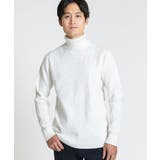 ホワイト(90) | タートルネックニット / ツイルへリンボン | MK MICHEL KLEIN homme