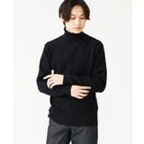 ブラック(94) | タートルネックニット / ツイルへリンボン | MK MICHEL KLEIN homme