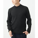 ブラック | モックネックニット/綿タッチポリエステル | MK MICHEL KLEIN homme