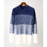 ネイビー | 【洗える】クルーネックニット / フェザーモールヤーン | MK MICHEL KLEIN homme