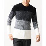 ブラック | 【洗える】クルーネックニット / フェザーモールヤーン | MK MICHEL KLEIN homme