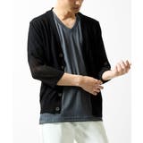 ブラック | 【洗える】七分袖カーディガン | MK MICHEL KLEIN homme