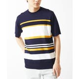 ネイビー | サマーニット / リネンタッチボーダー | MK MICHEL KLEIN homme