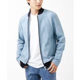 ライトブルー | 【洗える】ダイヤジオメトリック柄ブルゾン | MK MICHEL KLEIN homme