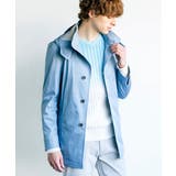 ライトブルー | 【ON/OFF対応】フードショートコート/サテンリバーストレッチ | MK MICHEL KLEIN homme