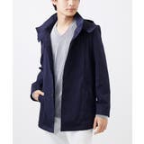 ネイビー | 【ON/OFF対応】フードショートコート/サテンリバーストレッチ | MK MICHEL KLEIN homme