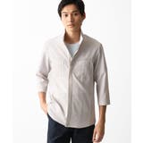【洗える】 リネンタッチミリタリー七分袖シャツ | MK MICHEL KLEIN homme | 詳細画像9