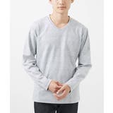 ライトグレー | 【大きいサイズあり】Vネック長袖カットソー/ストームジャガード | MK MICHEL KLEIN homme