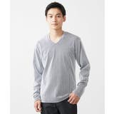 【大きいサイズあり】Vネック長袖カットソー/ダブルストライプ | MK MICHEL KLEIN homme | 詳細画像10