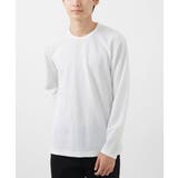 ホワイト | 【大きいサイズあり】クルーネック長袖カットソー/フクレストライプ | MK MICHEL KLEIN homme