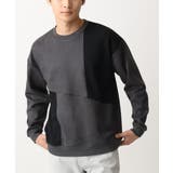 ダークグレー | スエード切り替えスウェット | MK MICHEL KLEIN homme