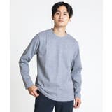 グレー(92) | 起毛ストライプカットソー | MK MICHEL KLEIN homme