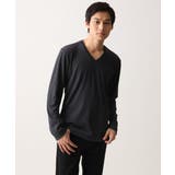 【洗える】Vネックストライプカットソー | MK MICHEL KLEIN homme | 詳細画像5