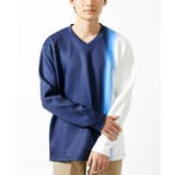 ネイビー | ストライプグラデーションカットソー | MK MICHEL KLEIN homme