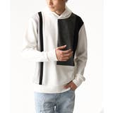 ホワイト | グレンチェックブロック切替パーカー | MK MICHEL KLEIN homme