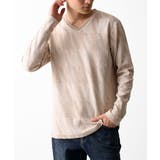 ベージュ(82) | 【洗える】幾何学模様Vネック長袖カットソー | MK MICHEL KLEIN homme