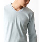 ライトブルー | 【洗える】Vネックカットソー / 2トーンプレンティング | MK MICHEL KLEIN homme
