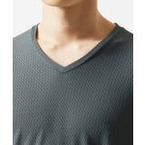 【接触冷感 / ひんやり】 スリップウエーブジャガードVネックTシャツ | MK MICHEL KLEIN homme | 詳細画像16