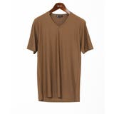 ブラウン | 【接触冷感 / ひんやり】 スリップウエーブジャガードVネックTシャツ | MK MICHEL KLEIN homme