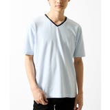 ライトブルー | 【洗える・サッカー素材】Vネックカットソー | MK MICHEL KLEIN homme