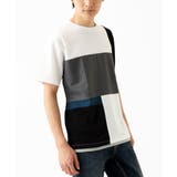 ホワイト(90) | 【接触冷感】ブロック切替Tシャツ | MK MICHEL KLEIN homme
