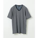 ネイビー(57) | カットソー / サッカーストライプジャージ | MK MICHEL KLEIN homme