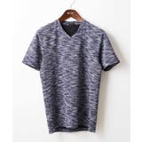 ネイビー | メランジリップカットソー | MK MICHEL KLEIN homme