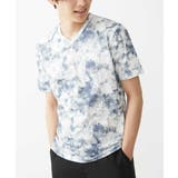ネイビー | シルキーミストフラワーカットソー | MK MICHEL KLEIN homme