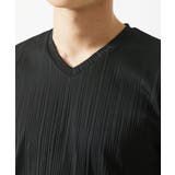 【洗える】3DストライプテレコVネックTシャツ | MK MICHEL KLEIN homme | 詳細画像7