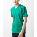 グリーン | 【大きいサイズあり】VネックTシャツ/アソートリンクス | MK MICHEL KLEIN homme