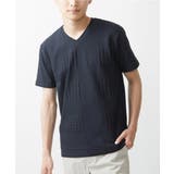 ネイビー | 【大きいサイズあり】VネックTシャツ/アソートリンクス | MK MICHEL KLEIN homme