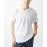 ホワイト | 【大きいサイズあり】VネックTシャツ/アソートリンクス | MK MICHEL KLEIN homme