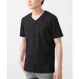 ブラック | ジャージVネックカットソー | MK MICHEL KLEIN homme