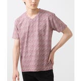【ON/OFF対応】Vネック半袖Tシャツ/ストームジャガード | MK MICHEL KLEIN homme | 詳細画像1