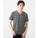 【ON/OFF対応】Vネック半袖Tシャツ/ストームジャガード | MK MICHEL KLEIN homme | 詳細画像2